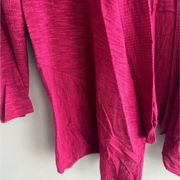 Jones Studio Raspberry Open-Front Draped Cardigan - Picture 2 of 7